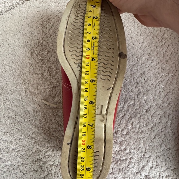 Quoddy Made In USA Red Leather Boat Shoes Womens 6.5 Handsewn Blucher Moc - Picture 11 of 11